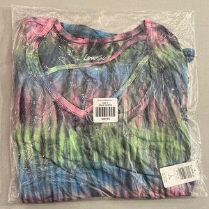 NIP NWT Torrid LoveSick Tie Dye Strappy HiLo T-Shirt